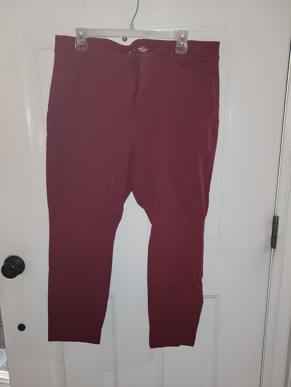 Wine Red Stretch Ankle Pants